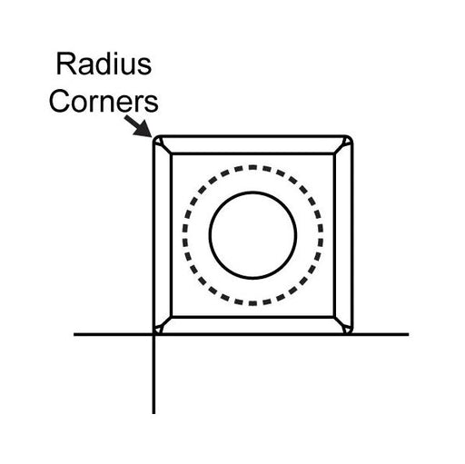 14 x 14 x 2mm Carbide Insert Knives with Radius Corners - Pack of 10