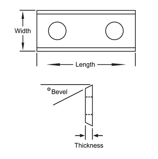 25 x 12 x 1.5mm with 2 Holes, Carbide Insert Knives - Pack of 10