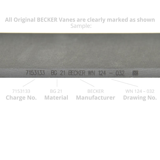 Becker OEM Carbon Vanes DTLF VTLF 250/360/2.250/2.200, 90136701005 - Pack of 5